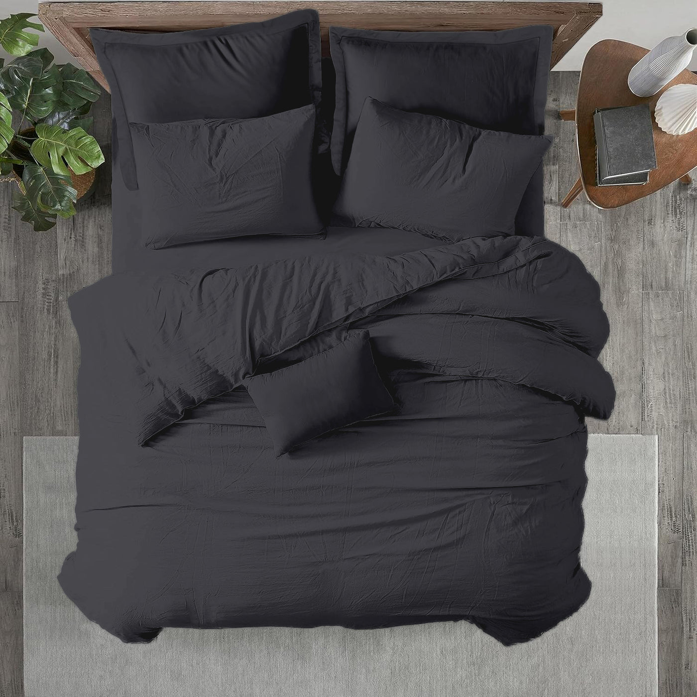 Solid 3 Piece Duvet Cover Set 100% Egyptian Cotton 600 Thread Count - Dark Colors