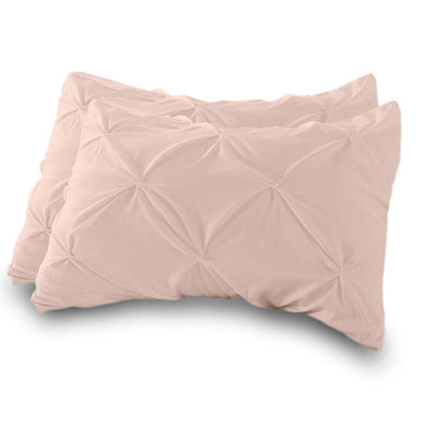 Set of 2 Pinch Pleated Pillow Shams 100% Egyptian Cotton 400 Thread Count