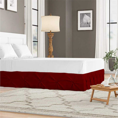 Pinch Pleated Bed Skirt 100% Egyptian Cotton 1000 Thread Count