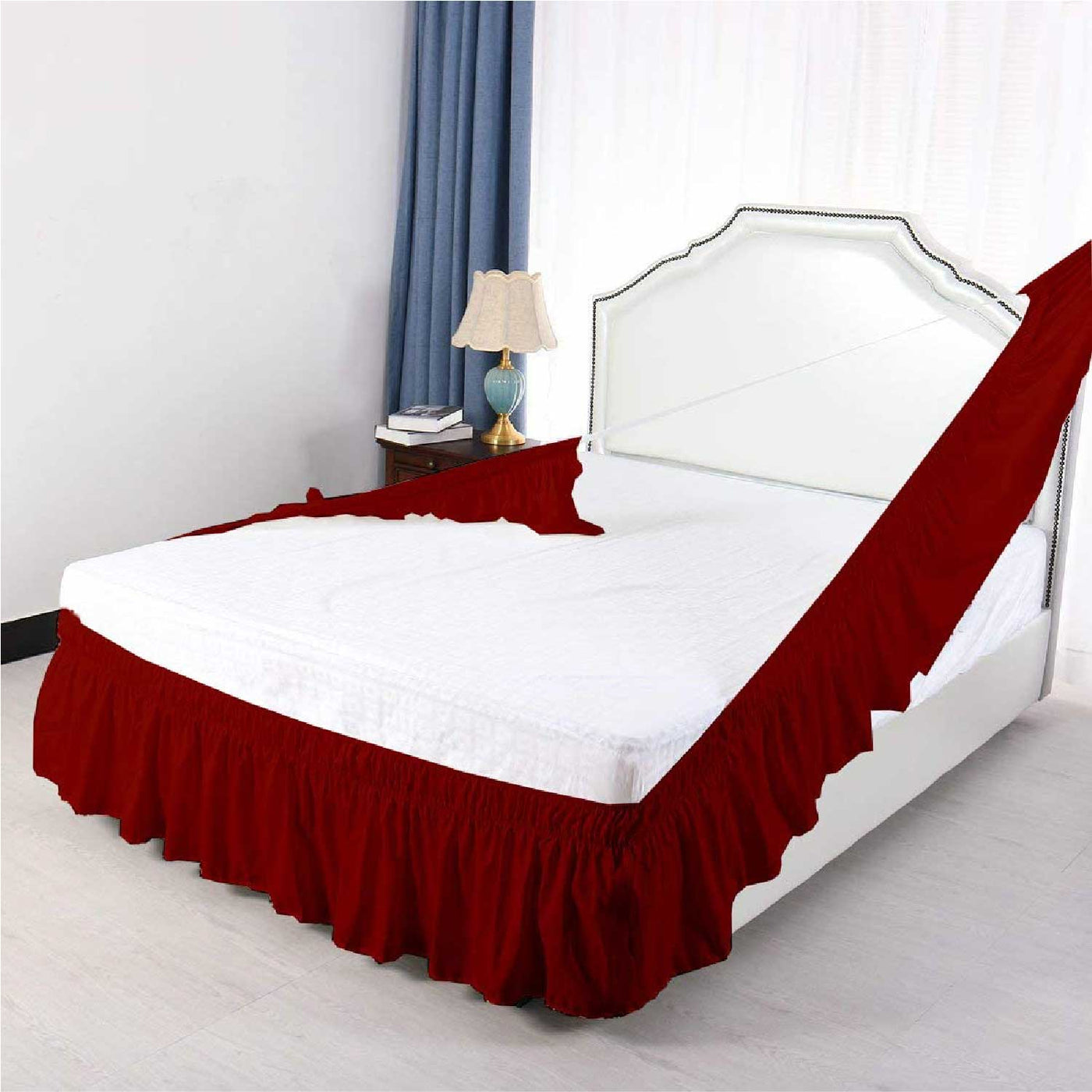 Wrap Around Dust Ruffle Bed Skirt 1000 Thread Count 100% Egyptian Cotton