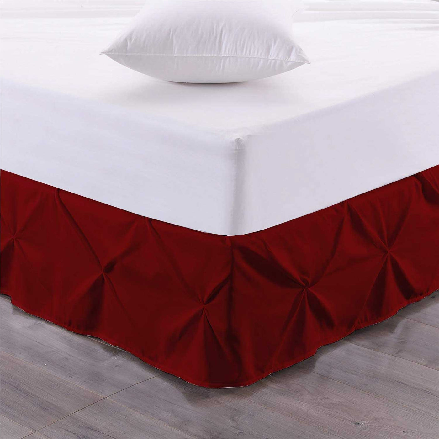 Pinch Pleated Bed Skirt 100% Egyptian Cotton 800 Thread Count