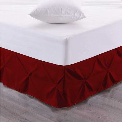 Pinch Pleated Bed Skirt 100% Egyptian Cotton 800 Thread Count