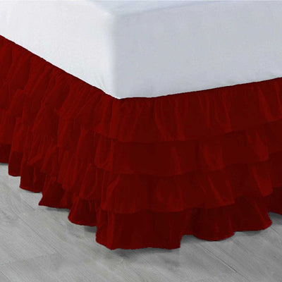 Tiered Waterfall Ruffle Bed Skirt 800 Thread Count 100% Egyptian Cotton