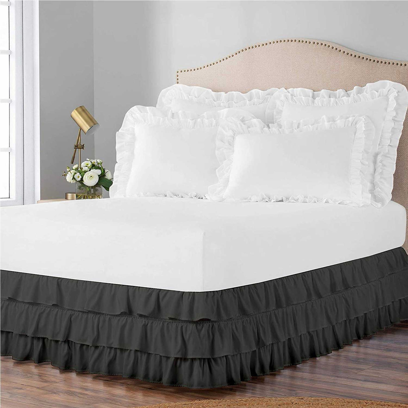 Tiered Waterfall Ruffle Bed Skirt 800 Thread Count 100% Egyptian Cotton