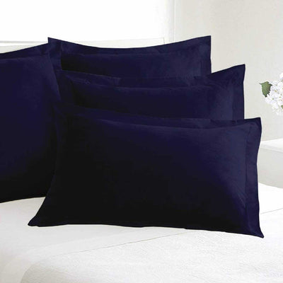 Set of 2 Solid Pillow Shams 100% Egyptian Cotton 400 Thread Count