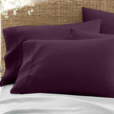 Set of 2 Solid Pillowcases 100% Egyptian Cotton 1000 Thread Count