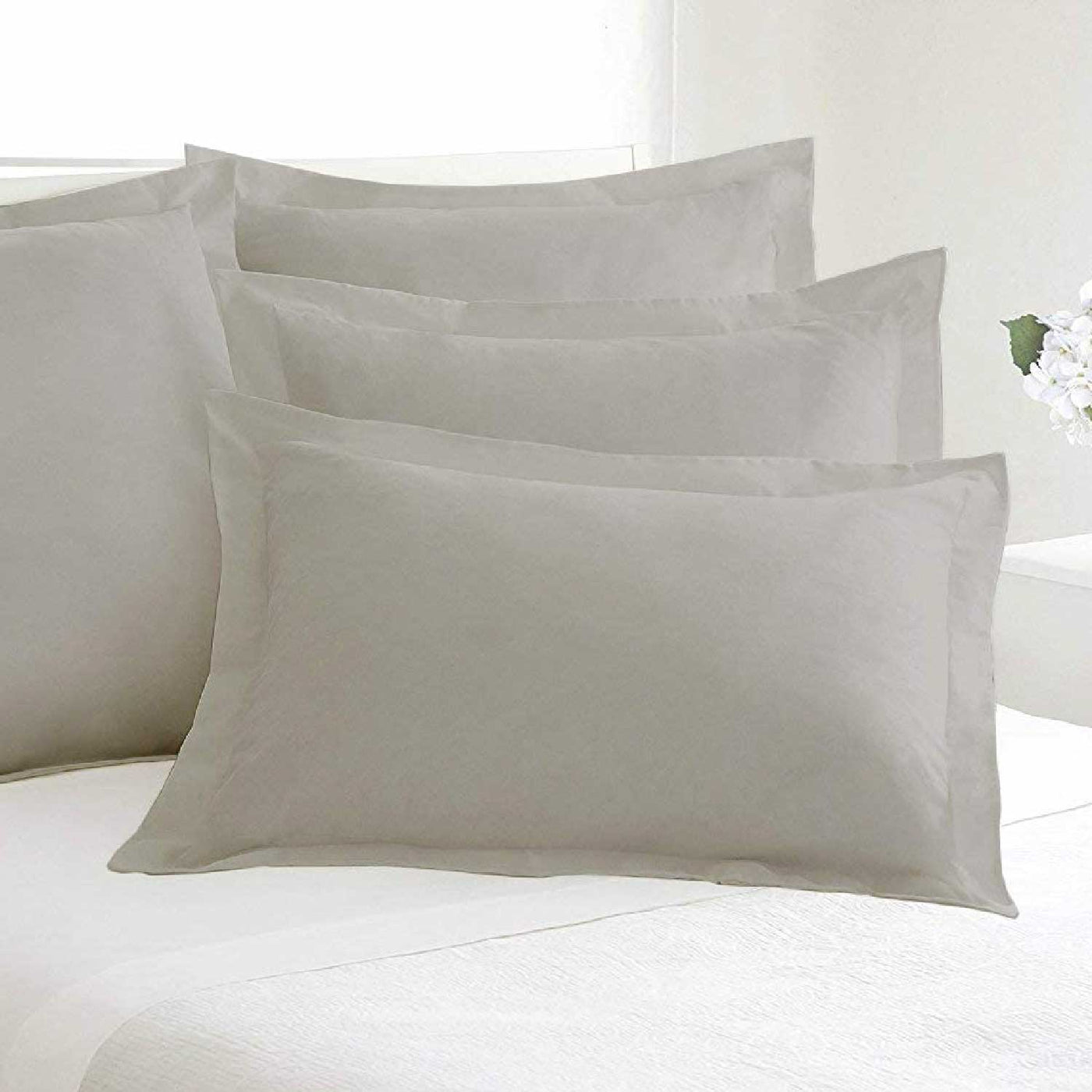 Set of 2 Solid Pillow Shams 100% Egyptian Cotton 800 Thread Count