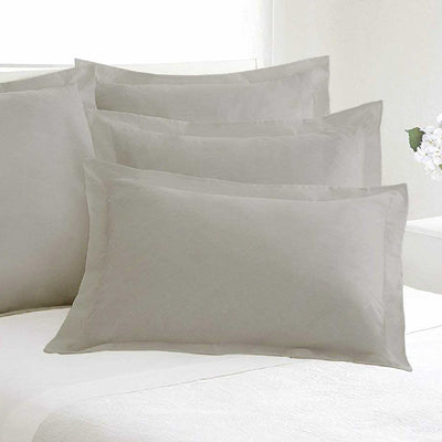 Set of 2 Solid Pillow Shams 100% Egyptian Cotton 400 Thread Count