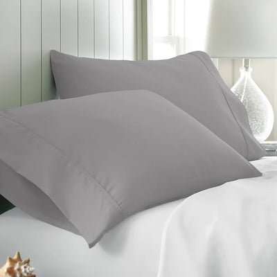 Set of 2 Solid Pillowcases 100% Egyptian Cotton 1000 Thread Count