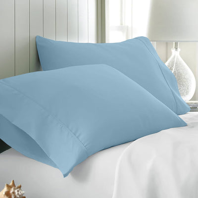 Set of 2 Solid Pillowcases 100% Egyptian Cotton 400 Thread Count