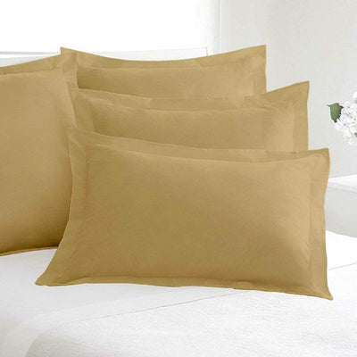 Set of 2 Solid Pillow Shams 100% Egyptian Cotton 400 Thread Count