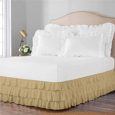 Tiered Waterfall Ruffle Bed Skirt 800 Thread Count 100% Egyptian Cotton