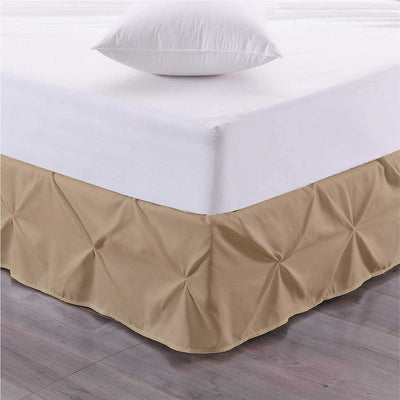 Pinch Pleated Bed Skirt 100% Egyptian Cotton 1000 Thread Count