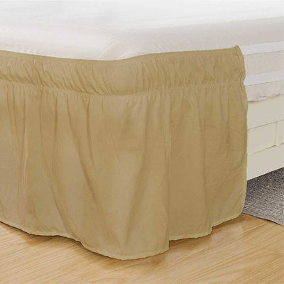 Wrap Around Dust Ruffle Bed Skirt 400 Thread Count 100% Egyptian Cotton