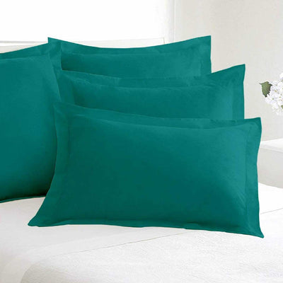 Set of 2 Solid Pillow Shams 100% Egyptian Cotton 400 Thread Count