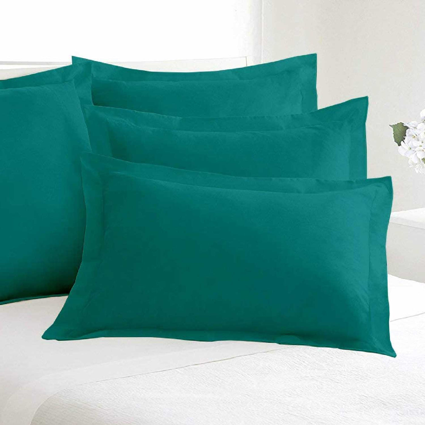 Set of 2 Solid Pillow Shams 100% Egyptian Cotton 800 Thread Count