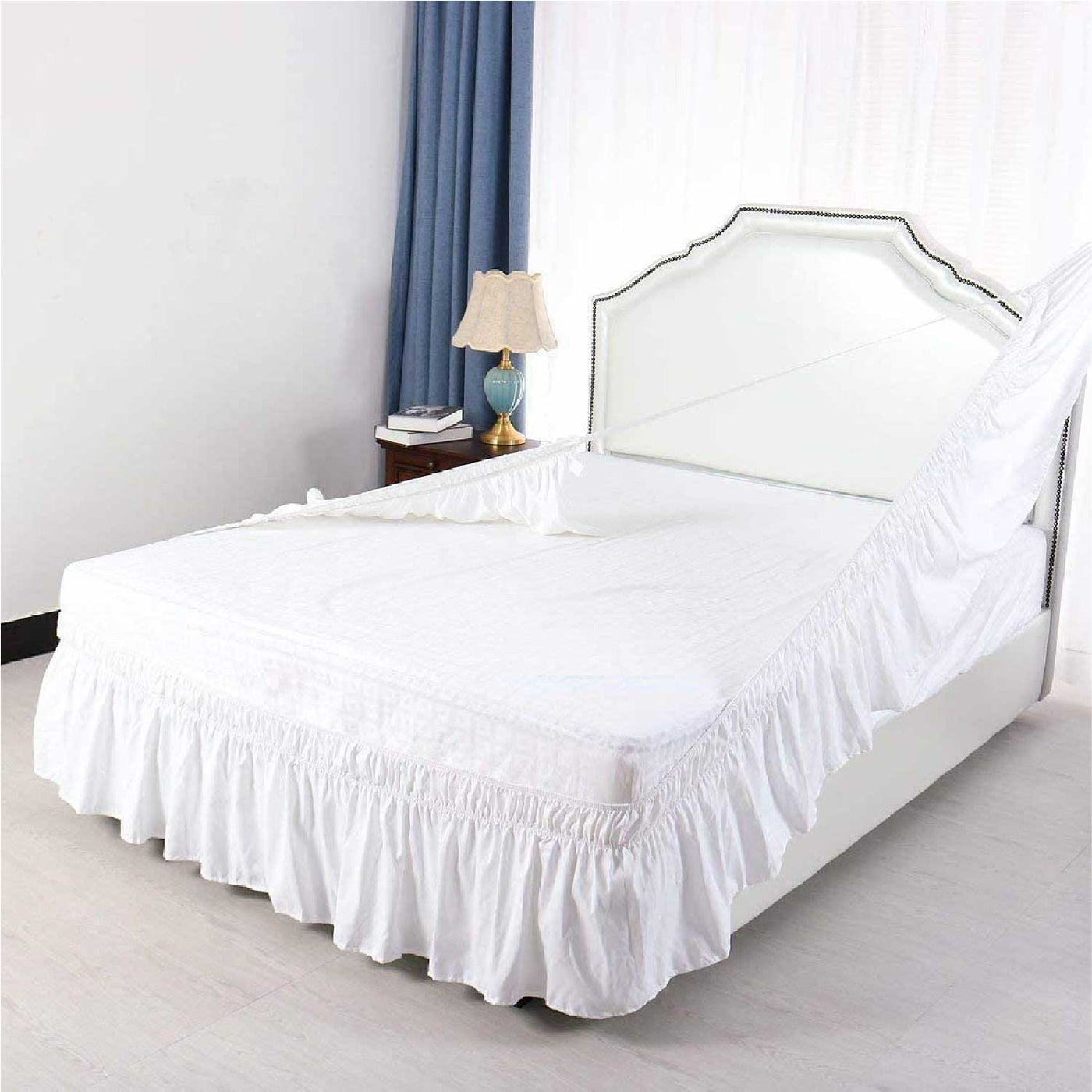 Wrap Around Dust Ruffle Bed Skirt 800 Thread Count 100% Egyptian Cotton