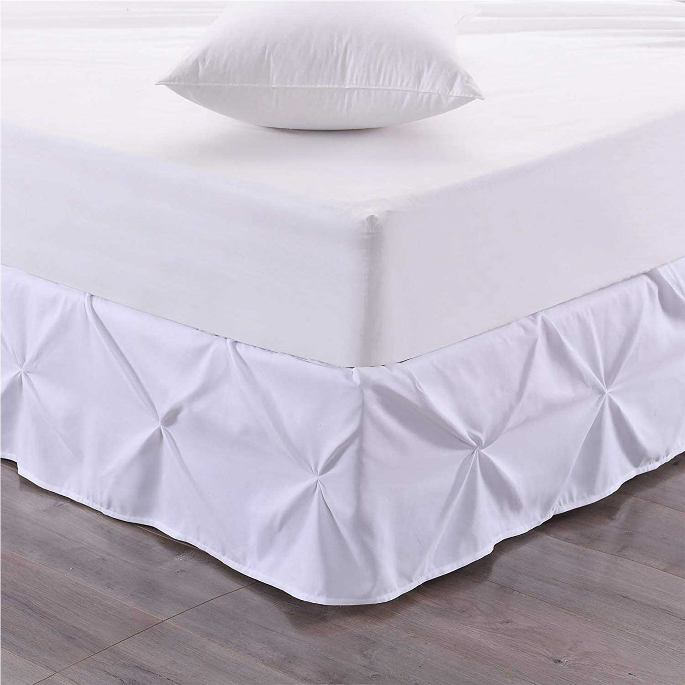 Pinch Pleated Bed Skirt 100% Egyptian Cotton 800 Thread Count