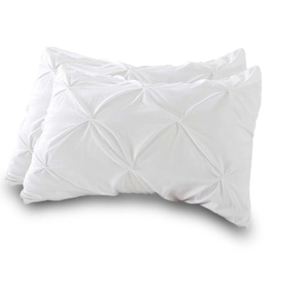 Set of 2 Pinch Pleated Pillow Shams 100% Egyptian Cotton 800 Thread Count
