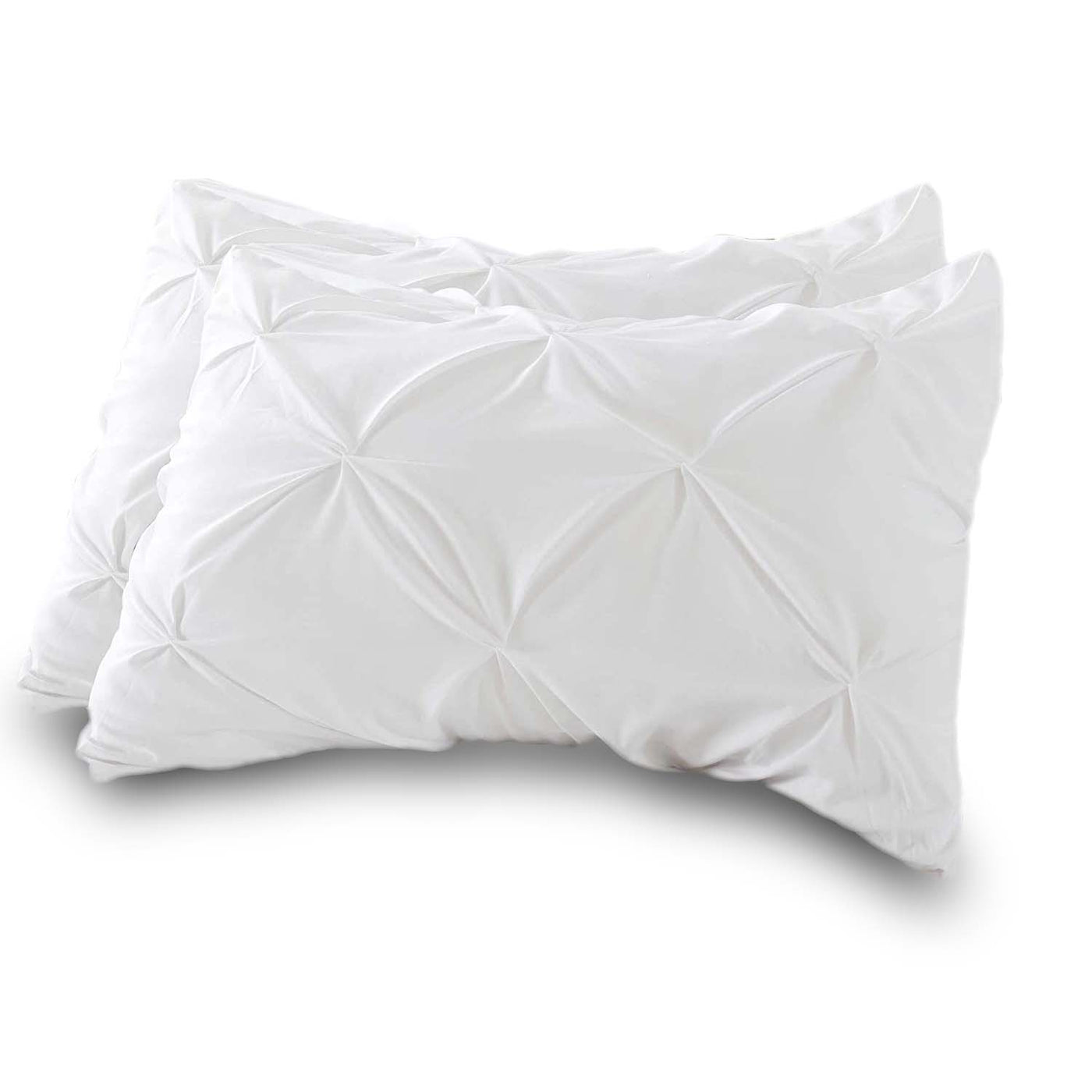 Set of 2 Pinch Pleated Pillow Shams 100% Egyptian Cotton 400 Thread Count